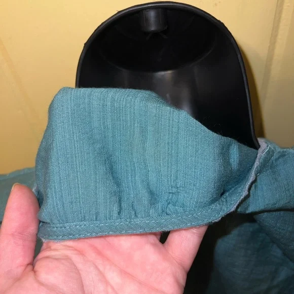 LAST CALL Teal Blue Floral Boho Embroidery Wide Sleeve Relax Fit Top Size S/M - Picture 9 of 9